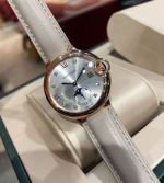 Ballon Bleu De Cartier 36mm Swiss Quartz Movement Blue Face Rose Gold Case Watch